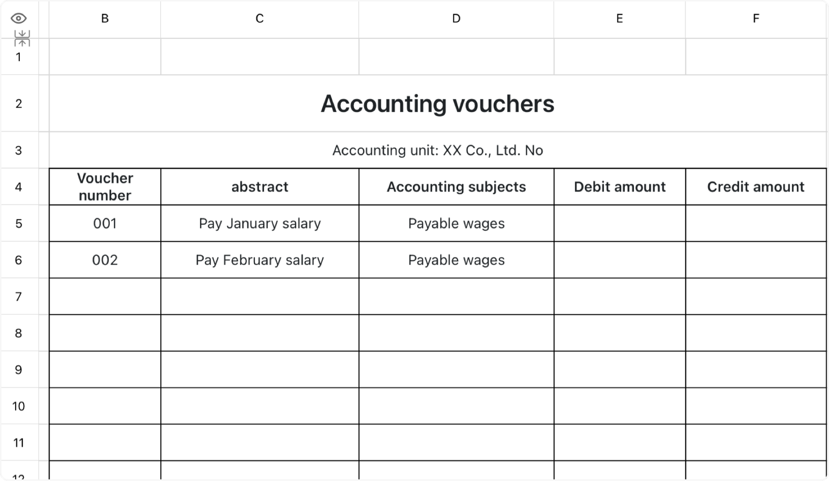 Bookkeeping voucher 6